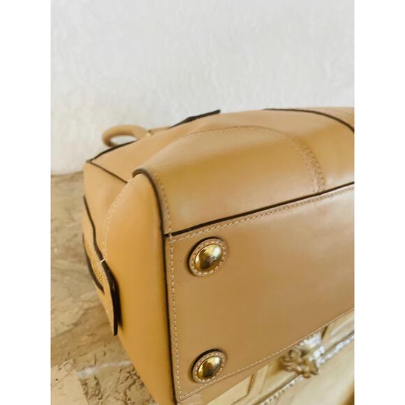 Coach Hampton sand leather stitched satchel shoulder bag Carryall 11540 - Picture 7 of 10